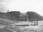 Widok na częściowo rozebrany kopiec Krakusa, 1936 r.