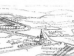 Widok perspektywiczny grupy fortów 52 1/2 O Barycz i 52 1/2 W Kosocice (oprac. Krzysztof Wielgus)